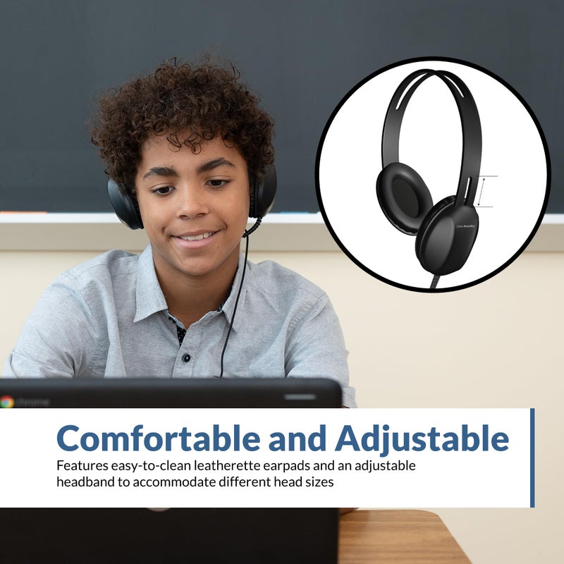 Cyber Acoustics سايبر أكوستكس سماعات خفيفة الوزن 3.5 مم - رائعة للاستخدام مع الهواتف المحمولة، الأجهزة اللوحية، أجهزة الكمبيوتر المحمولة، أجهزة الكمبيوتر الشخصية، أجهزة ماك (ACM-4004) - Image 2
